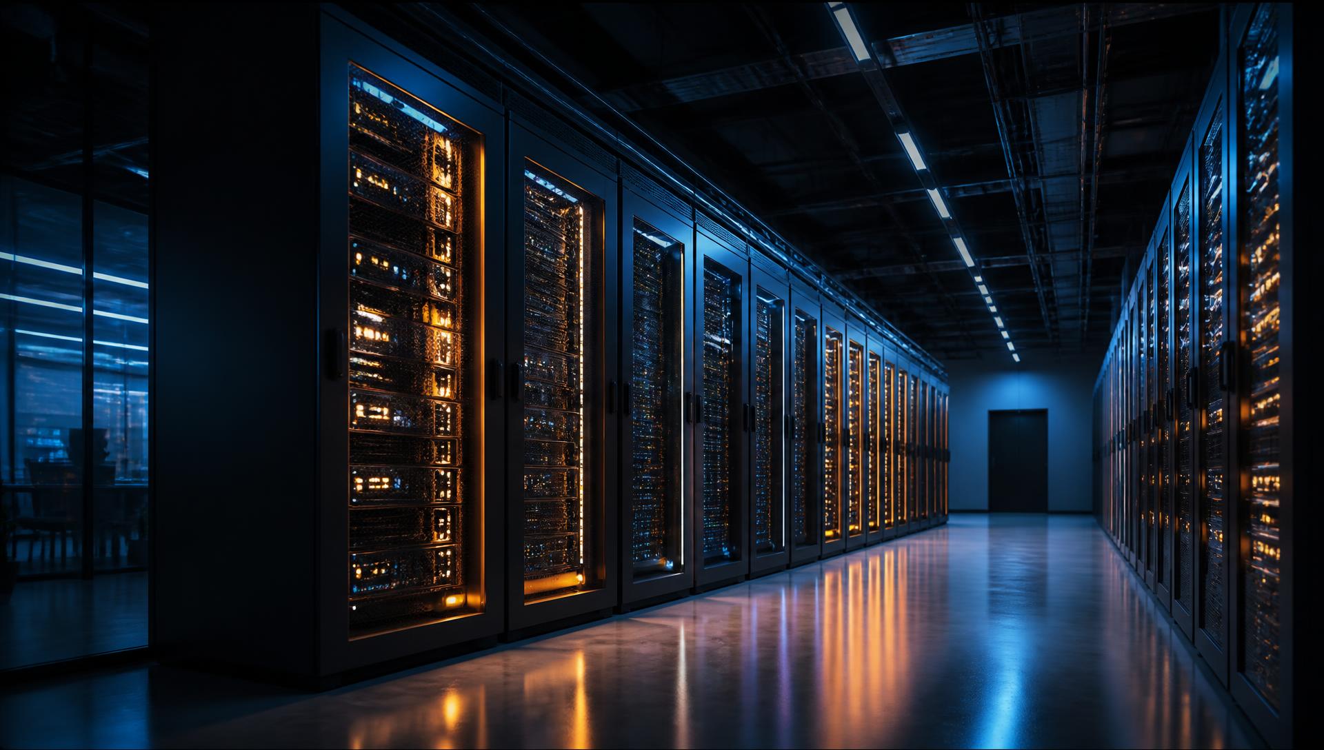 Salle de serveurs moderne d'un centre de données géré par IT GROUP INC SARL